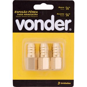 Pino Espigão Fixo Fêmea de 1/4 x 3/8" 03 Peças