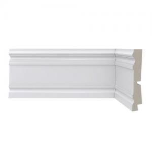 Rodapé 444 RP/BR Branco de Poliestireno com 96mm de Altura Barra 2.400mm Santa Luzia