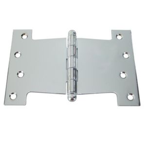 Dobradiça Palmela 4 x 6 pol. (100 x 150mm) Aço 02 unidades Acabamento Cromado União Mundial