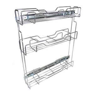 Porta Latas Triplo 8694 Fixação Lateral 125x530x450mm Cromado Jomer