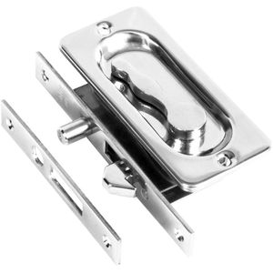 Concha de Embutir 100 x 40mm com Trava para Janelas e Portas de Correr Acetinado União Mundial