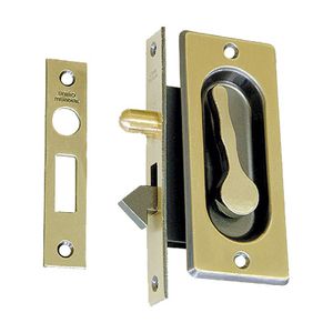 Concha de Embutir 100 x 40mm com Trava para Janelas e Portas de Correr Oxidado União Mundial