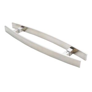 Puxador Alça Dupla para Porta de Passagem 3010 400mm Cromo Escovado Mital