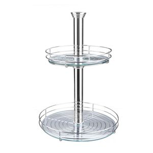 Fruteira de Embutir 2085  02 Cestos com Base de Vidro 350/450x650mm Cromada Masutti Copat