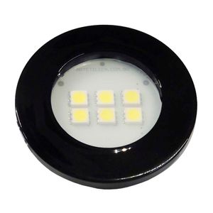 Luminária Pontual Circular Preta Super LED Branco Quente