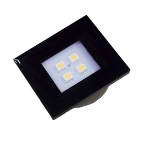 Luminária Pontual Quadrada Preta Super LED Branco Quente