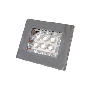 Luminária Pontual Retangular Cromada 6 LEDS Branco Quente