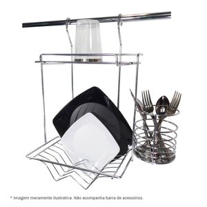 Escorredor de Pratos e Talheres Aéreo 4341 370x415x165mm Cromado Jomer