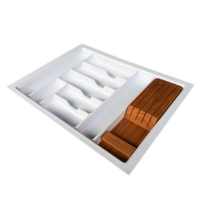Divisor Plástico para Talheres 730 mm 09 Divisões com Faqueiro em Madeira Jequitibá