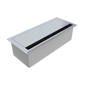 Caixa de Mesa para Tomadas ABS 08 Blocos Open Box Cinza