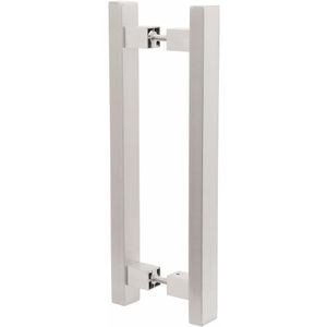 Puxador Alça Dupla para Porta de Passagem 3227 Cromo Escovado 400mm Mital