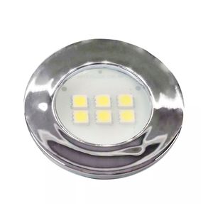Luminária Pontual Circular Cromada Super LED Branco Puro