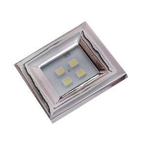 Luminária Pontual Quadrada Cromada Super LED Branco Puro