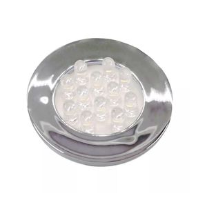 Luminária Pontual Circular Cromada 12 LEDS Branco Quente