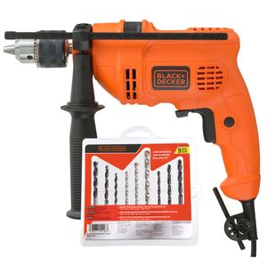 Kit Furadeira de Impacto 1/2 pol. (13mm) 560W TM555B9-B2 220V com 09 Brocas Black & Decker