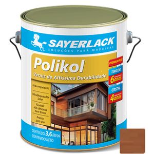 Verniz Polikol Alto Rendimento SO-2312 Imbuia Acetinado Exterior/Interior 3,6 litros Sayerlack