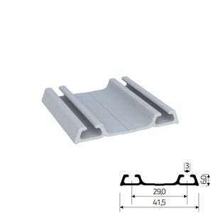 Trilho Alumínio Inferior RM-022 Sobreposto Barra com 02 metros Anodizado Rometal