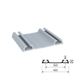 Trilho Alumínio Inferior RM-023 Sobreposto Barra com 03 metros Inox Polido Rometal