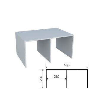 Trilho Alumínio Superior RM-025 Sobreposto Barra com 02 metros Anodizado Rometal