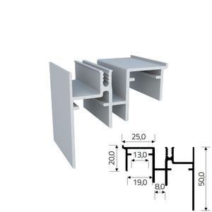 Trilho Alumínio Inferior RM-006 Barra com 06 metros Anodizado Rometal