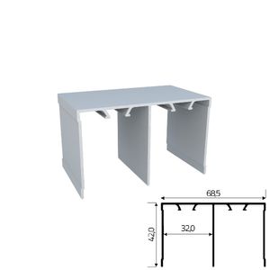 Trilho Alumínio Superior RM-036 Sobreposto Barra com 06 metros Anodizado Rometal