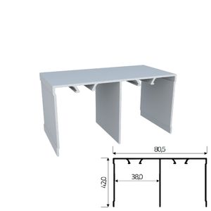 Trilho Alumínio Superior RM-035 Sobreposto Barra com 03 metros Anodizado Rometal