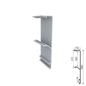 Perfil de Acabamento RM-031 Sobreposto para Trilho RM-003 Anodizado Rometal