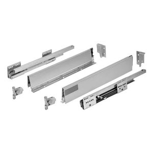 Gaveta Metálica Baixa (35 Kg) 90x450mm AvantBox com Slowmotion Prata FGVTN
