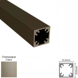 Perfil Alumínio Modular Link RM-283 Barra 03 metros Champagne Claro Rometal