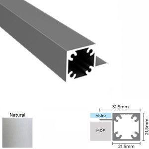 Perfil Alumínio Modular Link RM-284 Barra 03 metros Natural Rometal