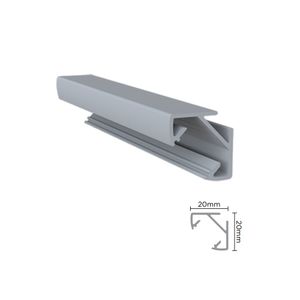 Perfil Alumínio de Canto 45º graus Sobreposto para Fita LED RM-330 Barra 03 metros Natural Rometal