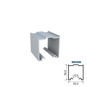 Trilho Alumínio Superior RM-018 Sobreposto Barra com 03 metros Anodizado Rometal
