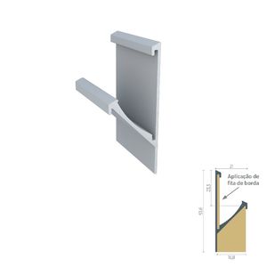 Perfil Puxador Alumínio Tipo Cava RM-214 para 18mm Barra 03 metros Supra Natural Rometal