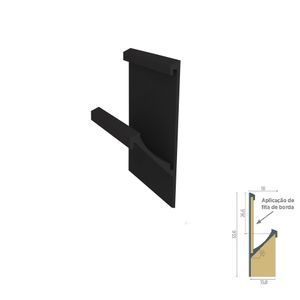 Perfil Puxador Alumínio Tipo Cava RM-213 para 15mm Barra 03 metros Preto Rometal
