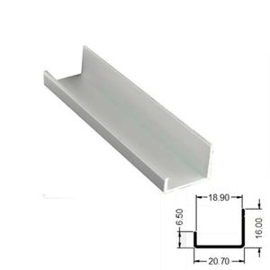 Perfil Arremate Alumínio SP-063L para 18mm Barra 03 metros Jateado Fosco SP Alumínio
