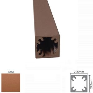 Perfil Alumínio Modular Link RM-283 Barra 03 metros Rosê Rometal