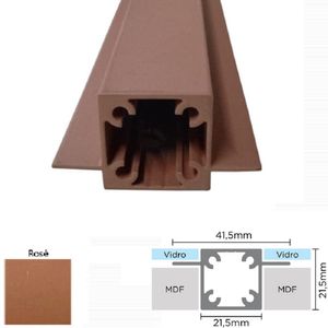 Perfil Alumínio Modular Link RM-311 Barra 03 metros Rosê Rometal