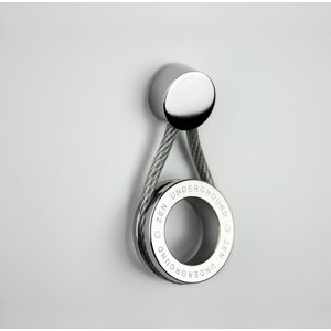 Puxador Ponto Fune Garage Cromado com Espia de Aço Zen Design