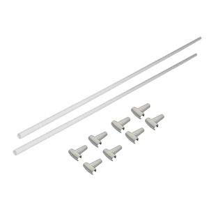 Kit 02 Tubos Transversais 1.100mm e 08 Conetores  para Gaveta Metálica AvantBox Prata FGVTN