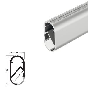 Bastão Oblongo 30x15mm para Cabide LED Iluminação 40º graus Barra 2,5 metros Hafele