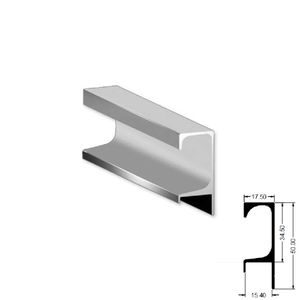 Perfil Puxador Alumínio SP-047 para 15mm Barra 03 metros Jateado Fosco SP Alumínio
