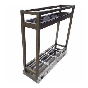 Porta Latas Duplo 9351 Fixação Base 150x450x450mm Alumínio Anodizado Fosco Jomer
