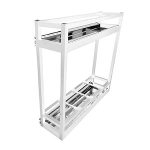 Porta Latas Duplo 9302 Fixação Lateral 130x450x450mm Alumínio Branco Jomer