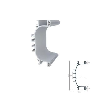 Perfil Alumínio Tipo Cava RM-194 com Baguete Barra 03 metros Supra Natural Rometal