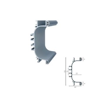 Perfil Alumínio Tipo Cava RM-194 com Baguete Barra 03 metros Inox Polido Rometal