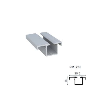 Trilho Alumínio Superior/Inferior RM-0261 Embutido Barra com 03 metros Anodizado Rometal