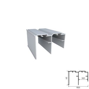 Trilho Alumínio Superior RM-209 Sobreposto Barra com 03 metros Anodizado Rometal