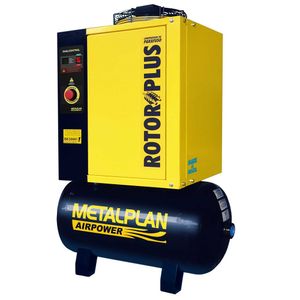 Compressor de Ar de Parafuso 10 Bar 20 PCM 70 Litros Rotor Plus R4 Metalplan 4,0 HP Monofásico 220V