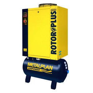 Compressor de Ar de Parafuso 09 Bar  55,9 PCM 163 Litros Rotor Plus R15 Metalplan 15 HP Trifásico 220V