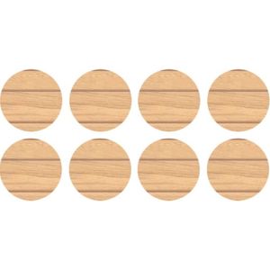 Tapa Furo Adesivo PVC 12mm Madeira Tauari Ripado Guararapes Cartela 40 Unidades